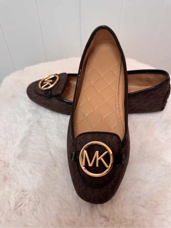 Michael Kors Shoes - Michael Kors Dark Brown MK Logo Quilted Insole Loafers
